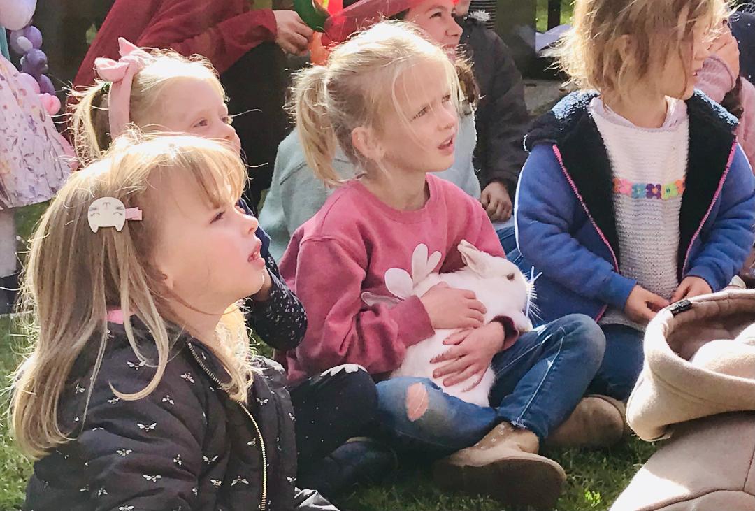 Happy kids at balloon birthday party